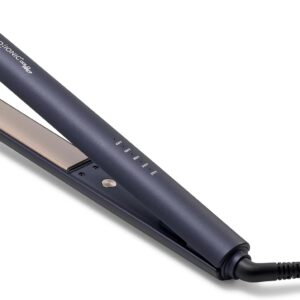 Bio Ionic GoldPro Hair Straightener, Blue, Moisturizing Heat Technology & 24K Gold MX, Hair Straightening Iron for Sleek Styles & Flat Iron Curls, 40% Longer Plates, Adjustable Heat
